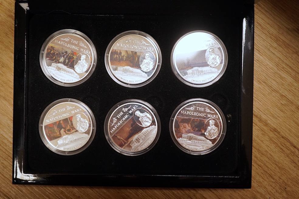 World and British coins, Fantasy Euro Coins 2005-2006, each piece uniface, struck on an oversized blank, Westminster mint; Shackleton silver coin cover, Brexit limited edition commemorative silver coin cover, Bird life o